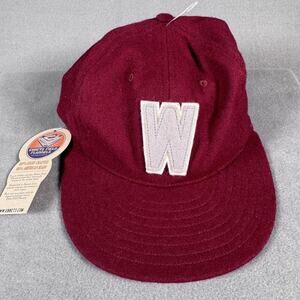NEW Ebbets Field Flannels W Hat Cap Vintage WSU Washington State 7 1/4 Baseball
